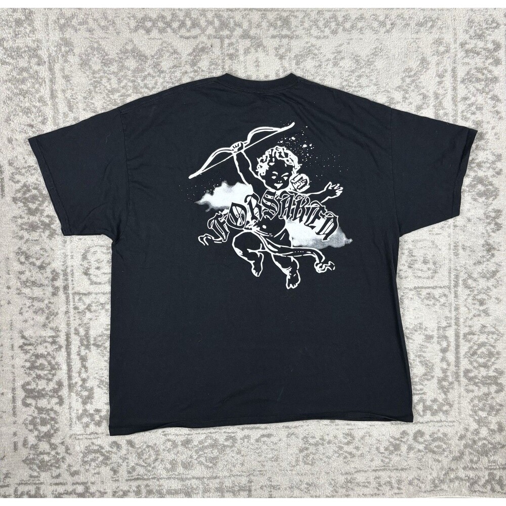 CVLA Forsaken T Shirt Angel Cherub Black Mens Casual Double Sided Size 2XL XXL